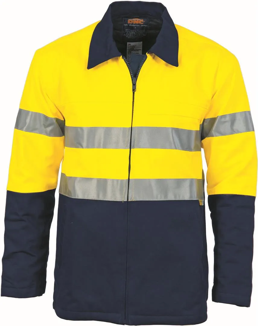 DNC Hi Vis Two Tone Protector Drill Jacket With 3M R/Tape (3858)