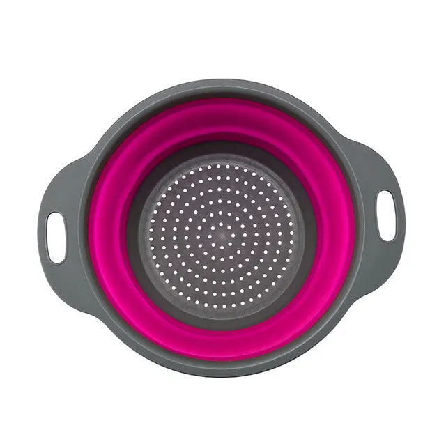 Foldable Silicone Colander Fruit Vegetable Washing Basket Strainer Strainer Collapsible Drainer With Handle Kitchen Tools