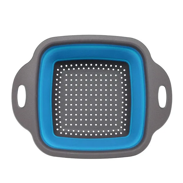 Foldable Silicone Colander Fruit Vegetable Washing Basket Strainer Strainer Collapsible Drainer With Handle Kitchen Tools