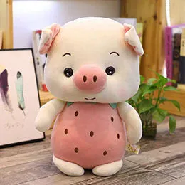 Fruity White Kawaii Bunny Piggy Stuffed Animals Plushies