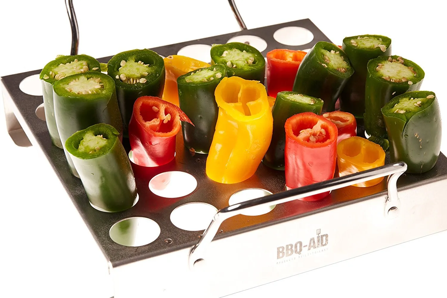 Jalapeno Grill Rack for your Barbecue or Oven (Works Well with other Peppers and Chicken Legs / Wings) - By BBQ - Aid