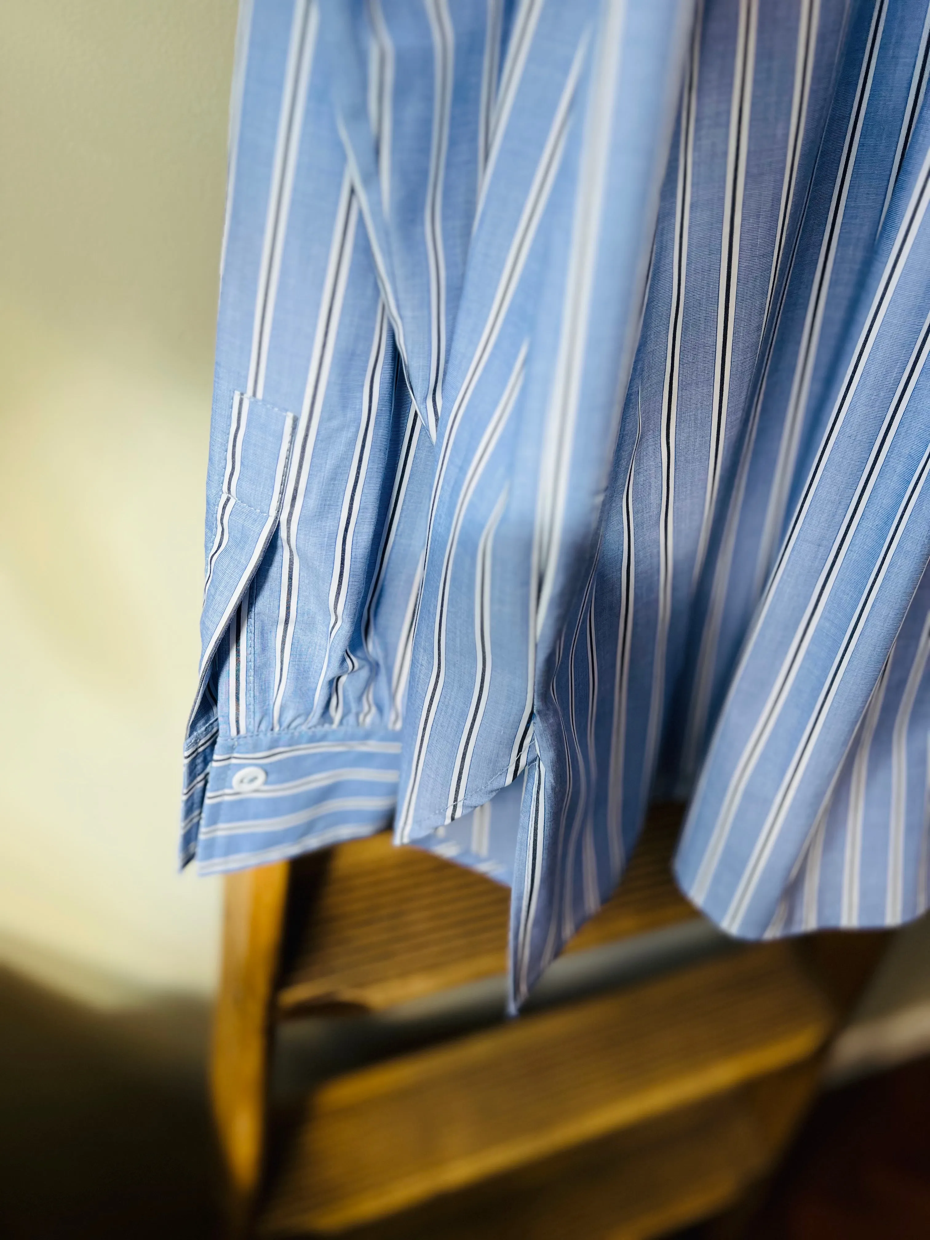 Japanese Cotton Stripe Smock / Blue stripe
