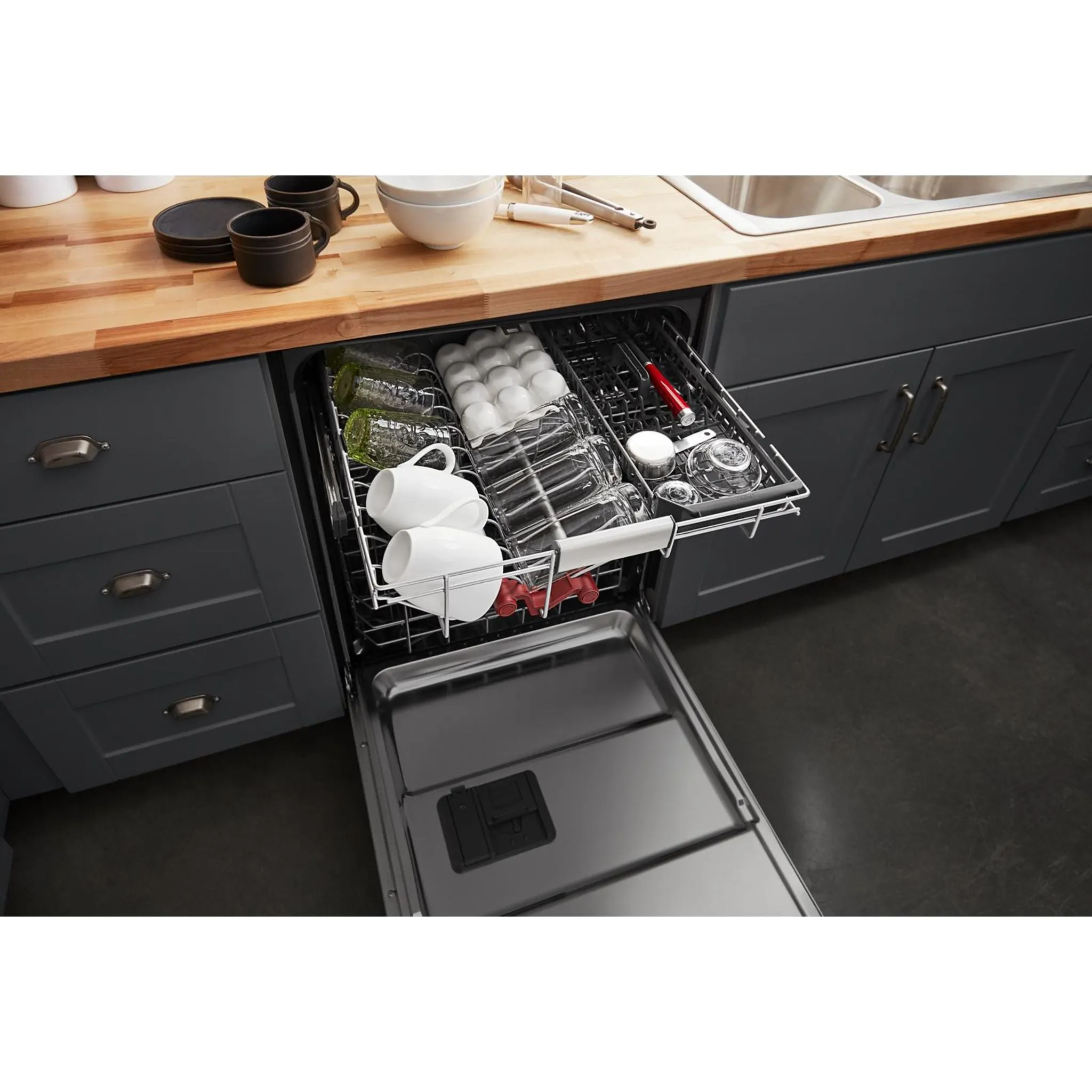 KitchenAid  44 dBA Dishwasher in PrintShield Finish with FreeFlex Third Rack (KDFM404KBS)