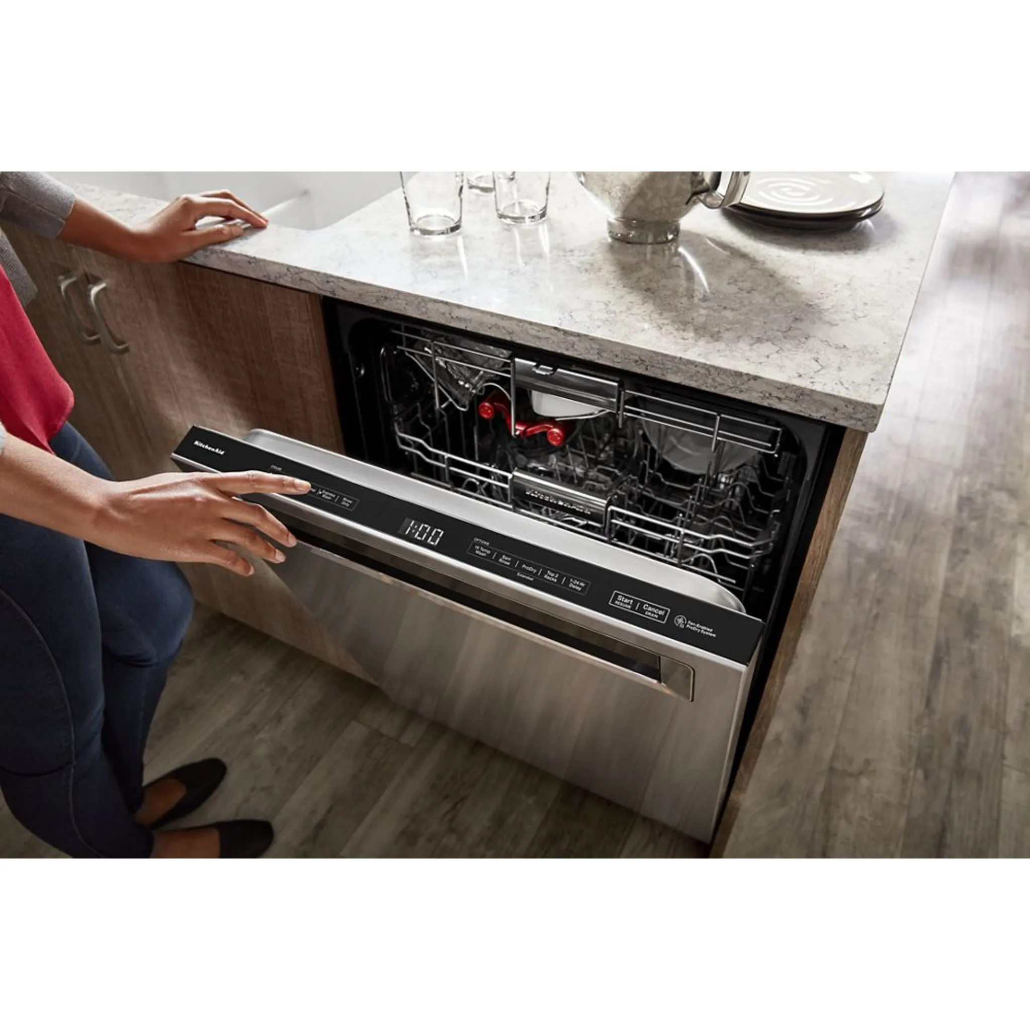 KitchenAid  44 dBA Dishwasher in PrintShield Finish with FreeFlex Third Rack (KDFM404KBS)