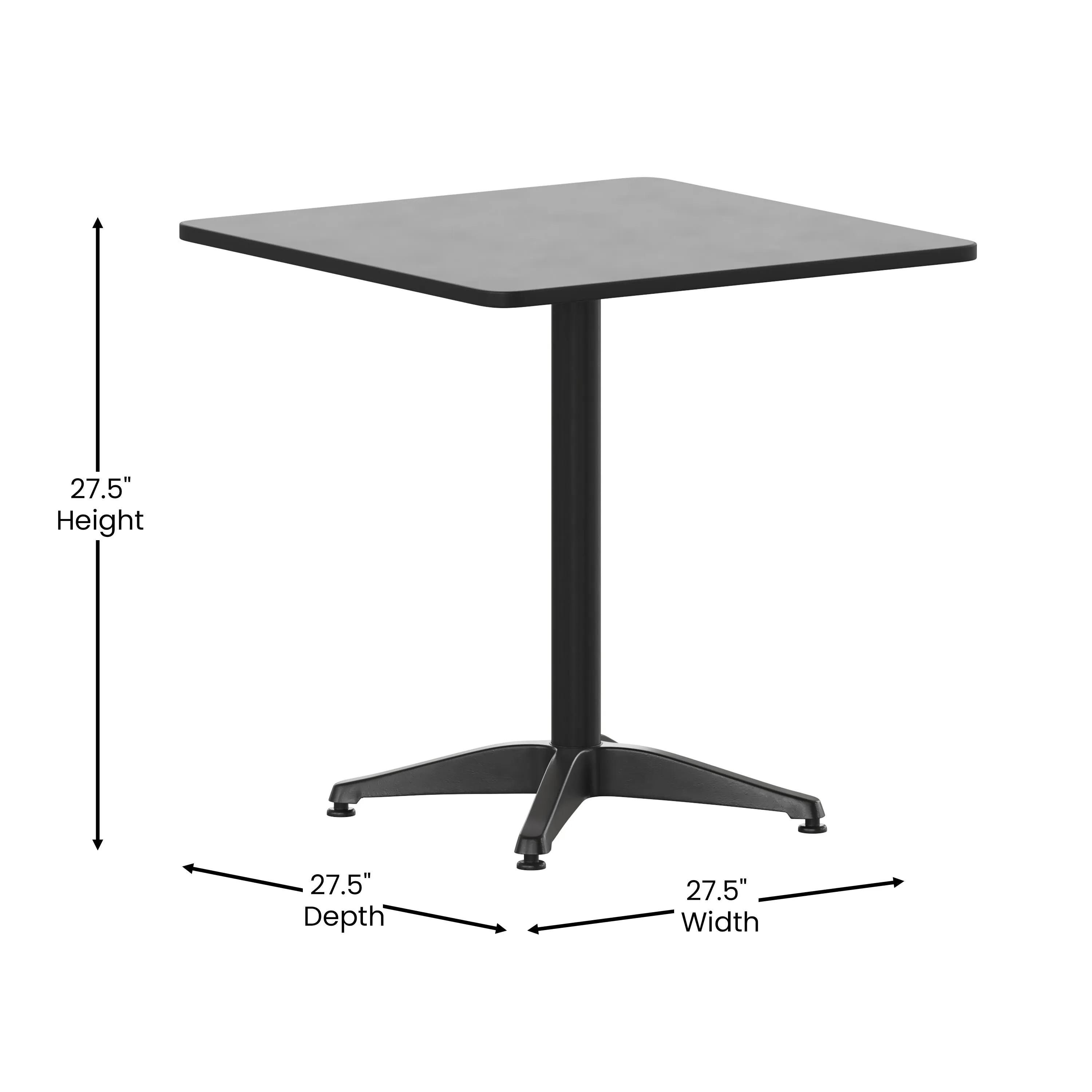 Mellie 27.5'' Square Aluminum Indoor-Outdoor Table with Base