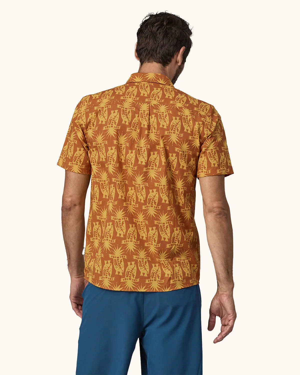 Patagonia Men's Go To Shirt - Cliffs & Waves / Conifer Green