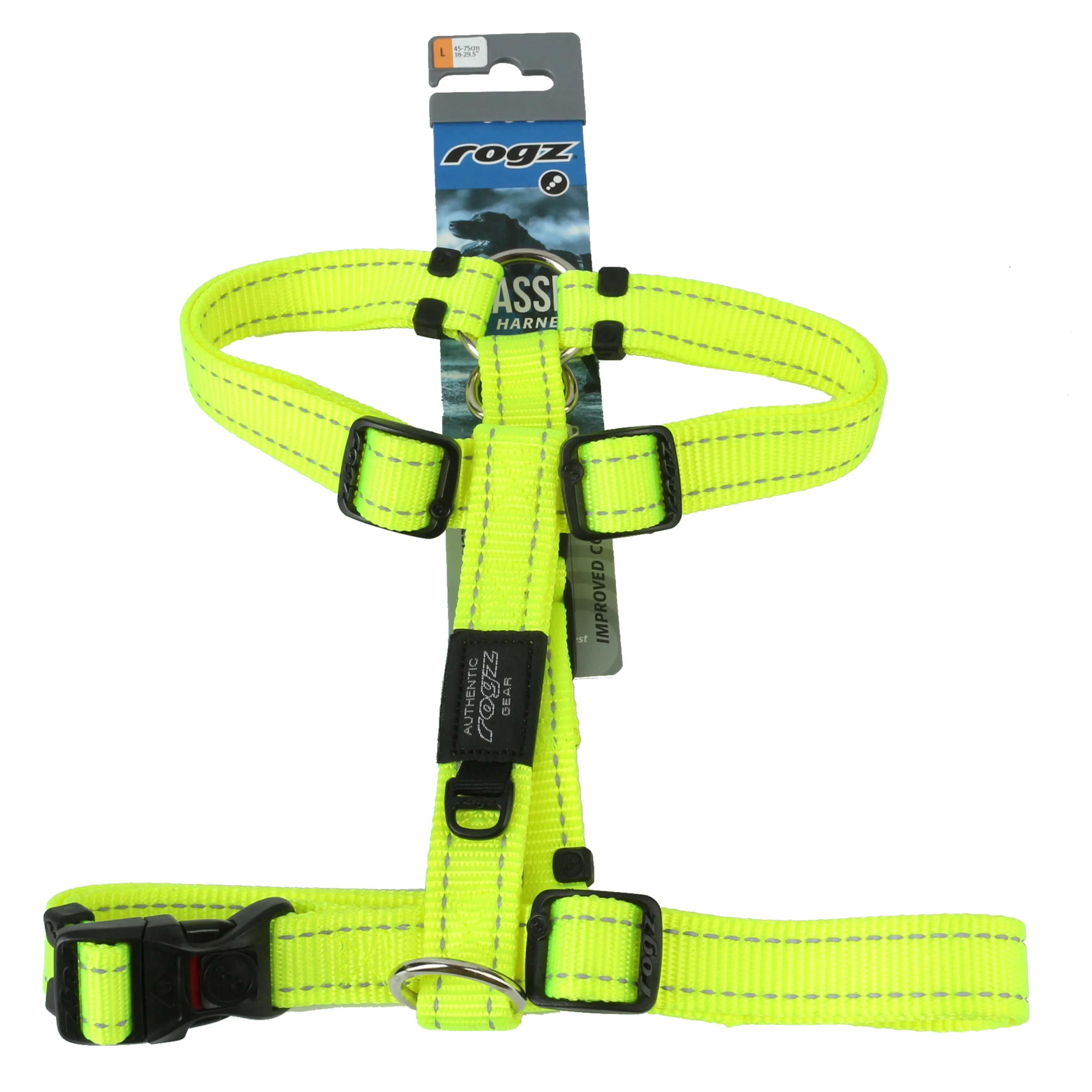 Rogz Classic Reflective Harness DayGlo