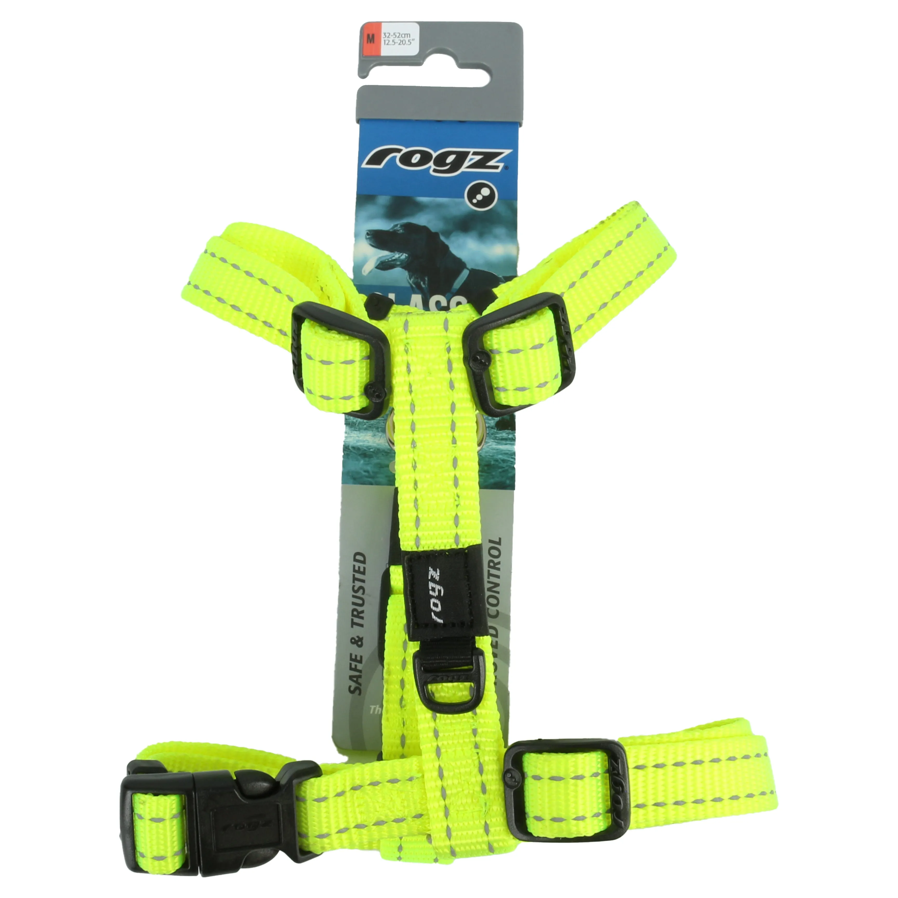 Rogz Classic Reflective Harness DayGlo