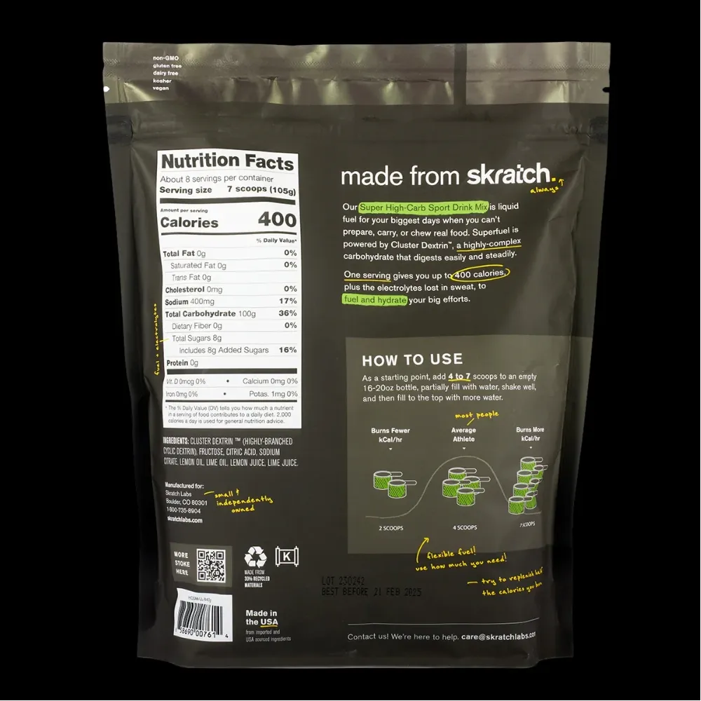Skratch Labs Super High-Carb Sport Drink Mix, 840g