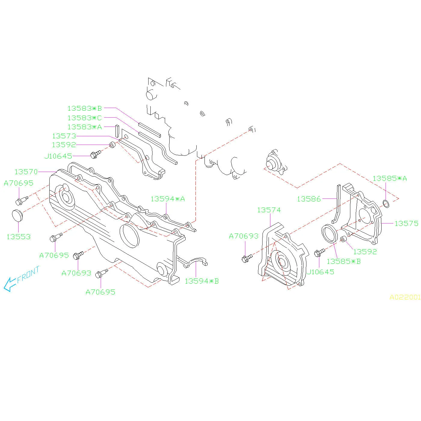 Subaru Outer Timing Belt Cover Bolt Kit 2006-2011 Impreza