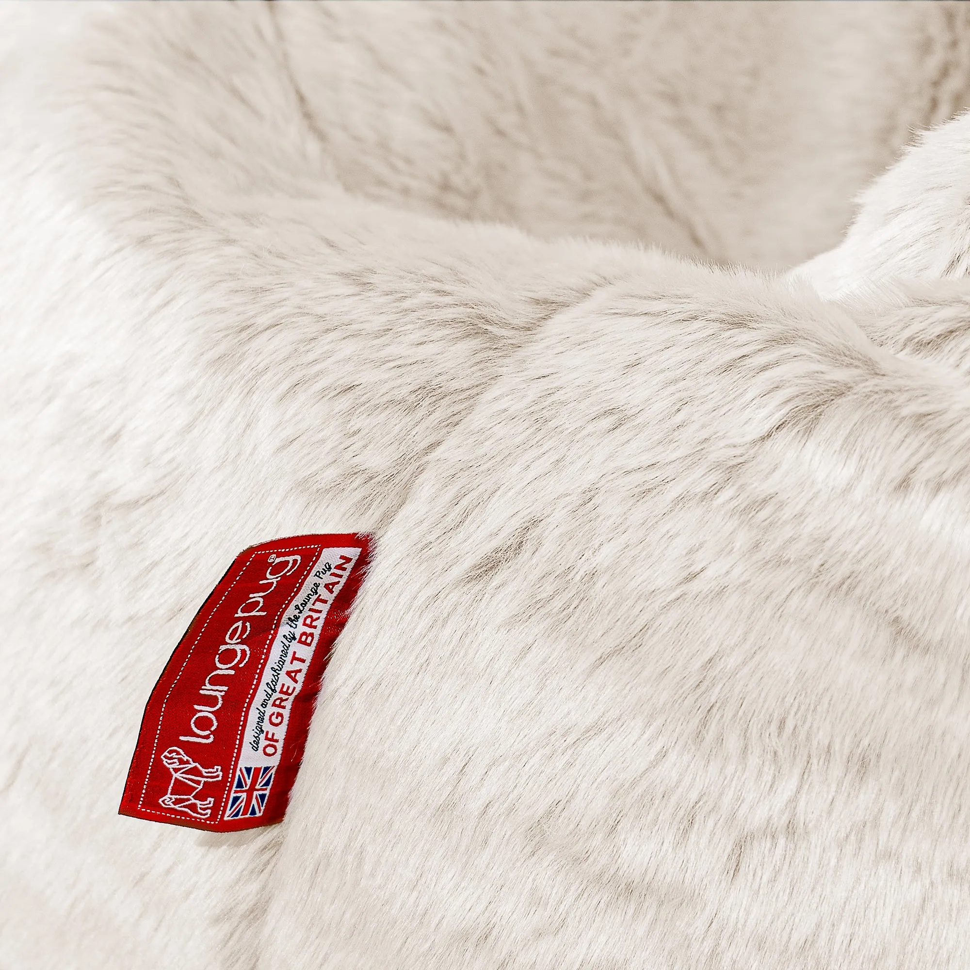 XL Pillow Beanbag - Fluffy Faux Fur Rabbit White
